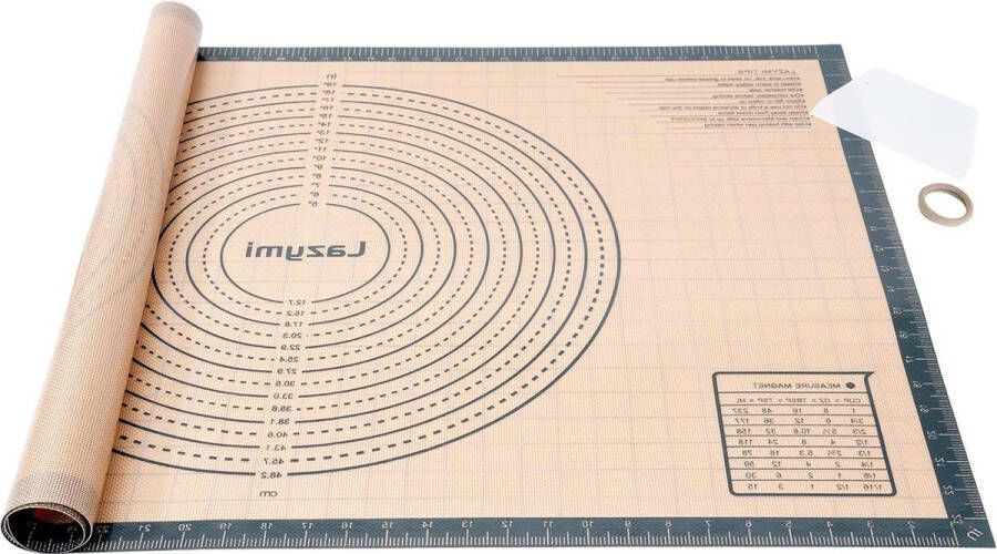 Siliconen Bakmat Groot 91 x 61 cm Anti-Aanbaklaag Antislip Deegmat voor Fondant Pizza Broodmat BPA-Vrij Grijs