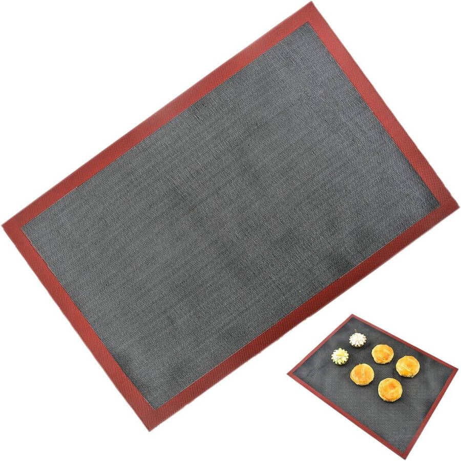 Siliconen bakmat microgeperforeerd anti-aanbaklaag antislip bakmat voor oven magnetron vriezer 40 x 30 cm