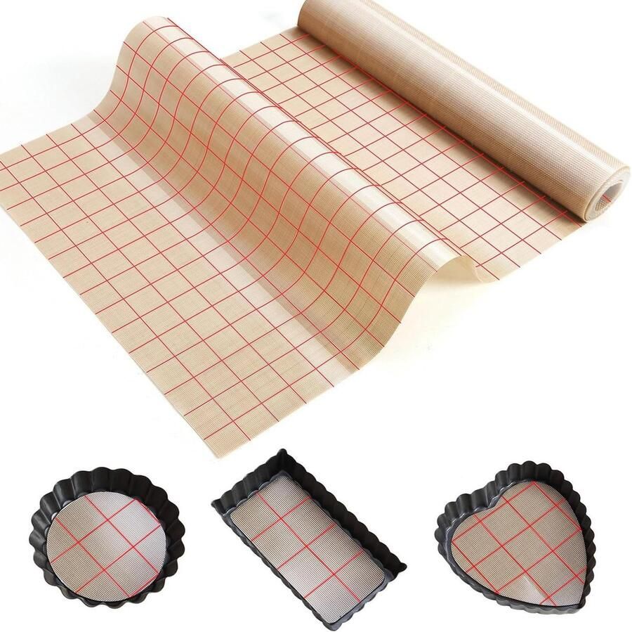 Siliconen bakmat rol 40 cm x 15 cm antislip herbruikbaar niet-stick luchtfriteuse voering oven voeringen snijmat vriesdroogmat op maat te snijden geschikt