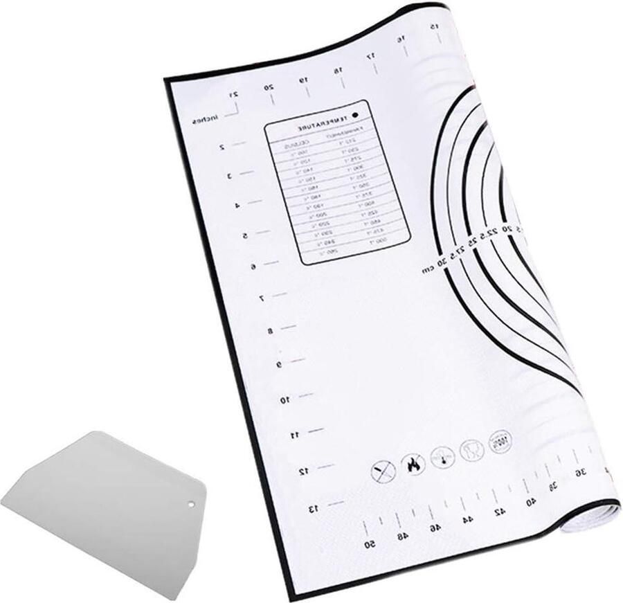 Siliconen Bakmat Zwart Extra Dik Niet Stick Meting Fondant Deeg Rolling 40 x 50 cm
