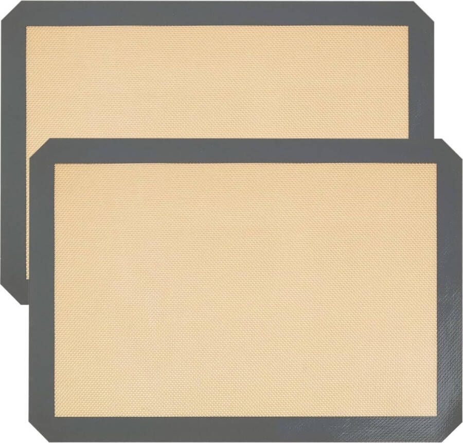 Siliconen bakmatten antiaanbaklaag herbruikbaar BPA-vrij wasbaar bakplaatmat hittebestendige bakmat voor het bakken in de magnetron macarons koekjes gebak brood (L: 16 5 x 11 5)