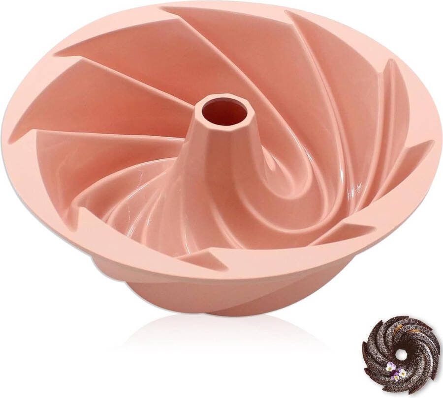 Siliconen bakvorm 22 cm taartvorm anti-aanbakvorm siliconen bakvorm rond muffinvorm puddingvormen om te vallen speciale bakvorm voor keuken (roze)
