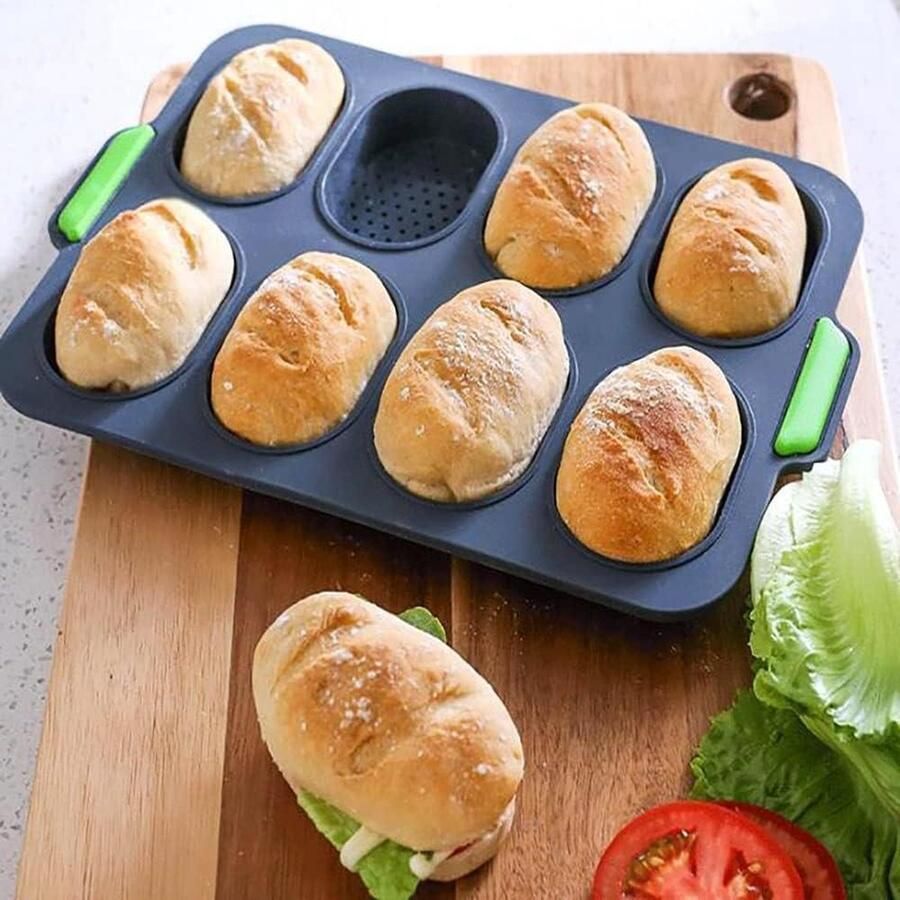 Siliconen broodbakvorm Mini broodjesbakvorm Non-stick baguette bakplaat Bakvormen voor broodjes bakplaat Baking tray