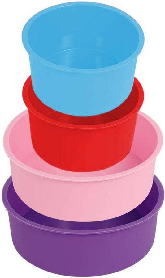 Siliconen cakevorm ronde bakvorm 4 stuks siliconen ronde cakevormen siliconen cakevorm 6 inch 4 inch anti-aanbakvorm bakvorm meerkleurig