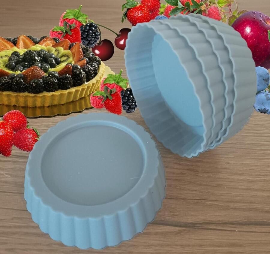 Siliconen cakevormen 11 cm 5 stuks Ronde taartvorm anti-aanbaklaag Cakes Cheesecakes Muffins Taarten