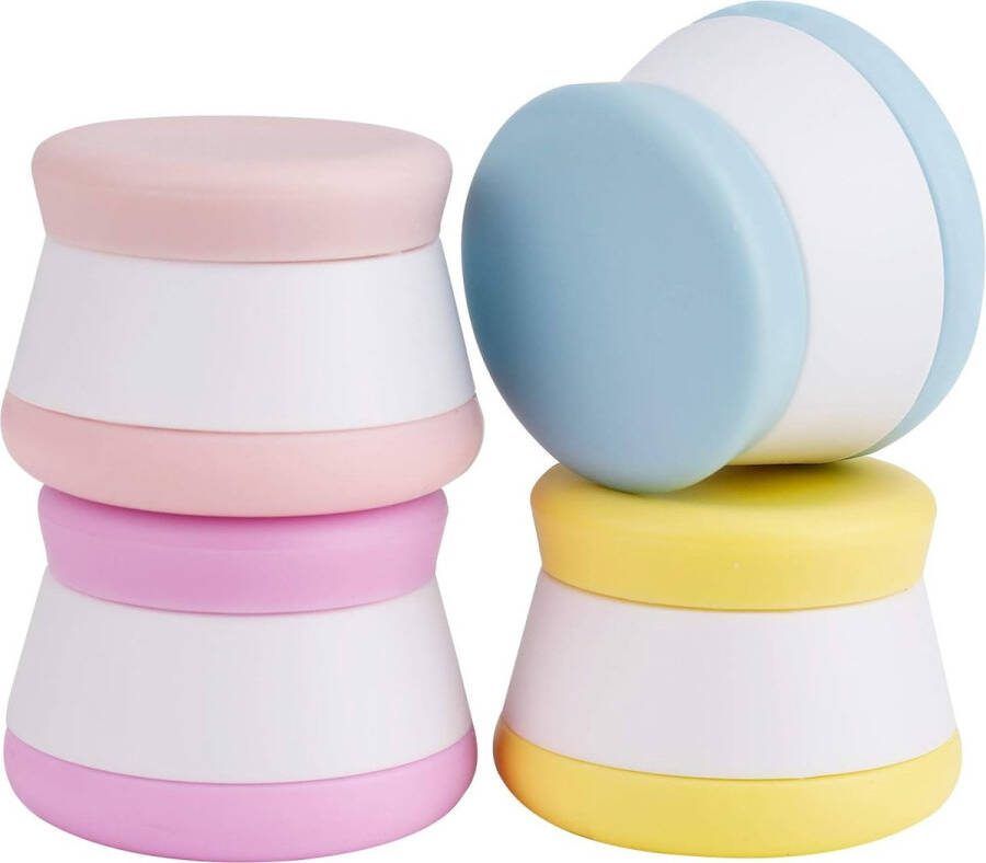 Siliconen cosmetische crème houder 20 ml lekvrije reisflessen set met gesloten deksels multifunctionele container voor reizen thuis 4 stuks Meerkleurig