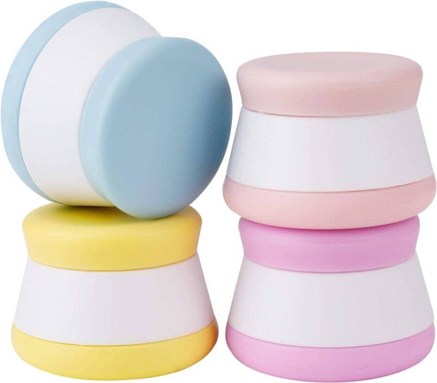 Siliconen cosmetische crèmehouder 20 ml lekvrije reisflessenset multifunctionele container voor op reis en thuis 4 stuks Meerkleurig 20ml reisflesjes handbagage