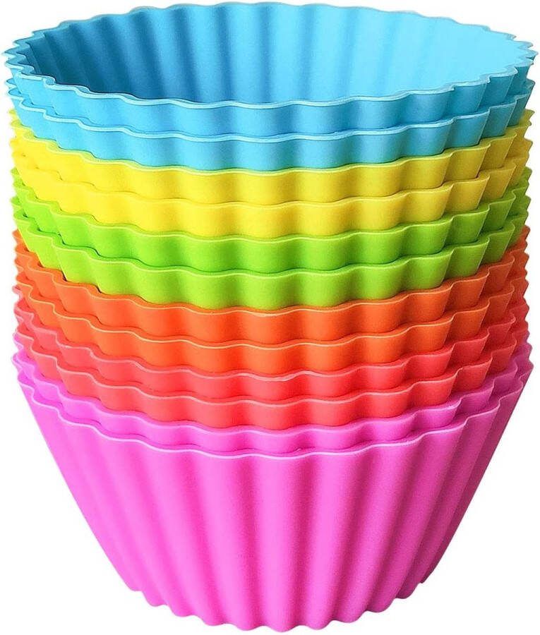 Siliconen Cupcake Vormpjes 12 stuks Diameter 7 cm cupcakevormpjes Ø7 cm