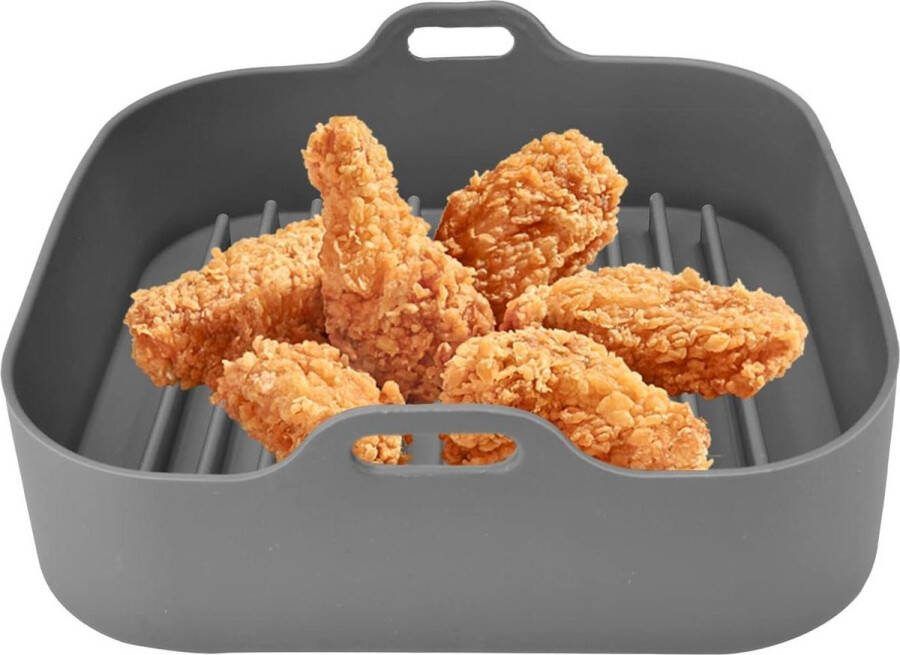 Siliconen Friteuse Mand 10 inch Hittebestendig Voedselveilig Voor Airfryer Magnetron Oven Herbruikbaar