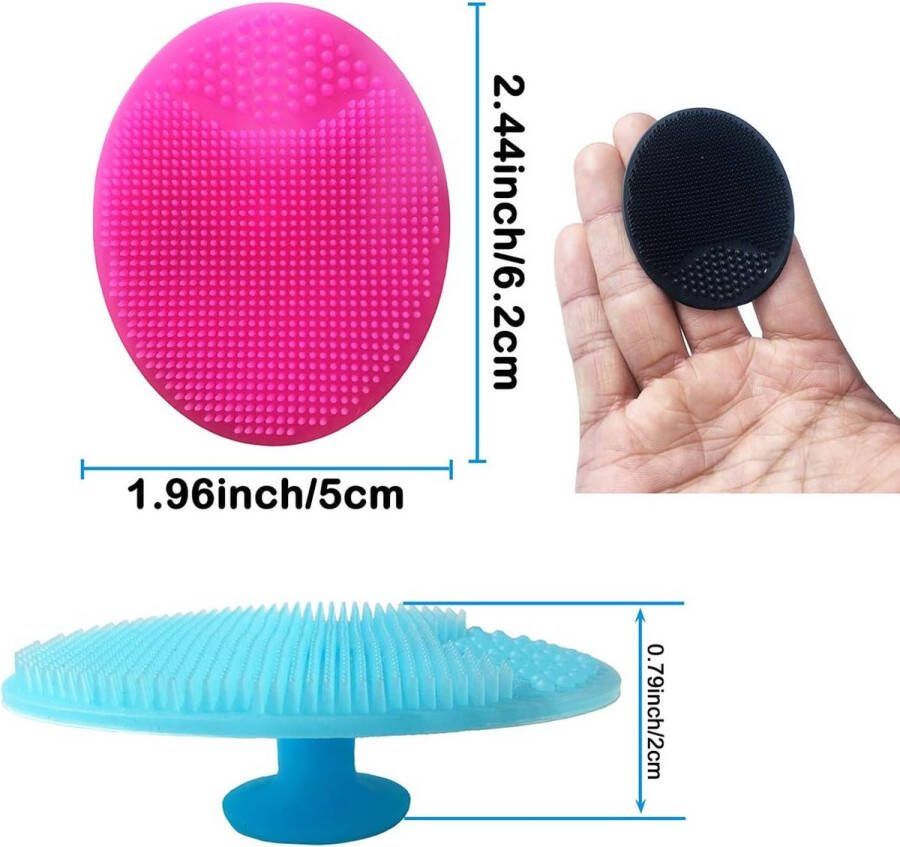 Siliconen gezichtsscrubber peeling-borstel gezichtsreinigingsborstel voor wiegdop bij baby s siliconen massageborstel gezichtsreiniging van volwassen en wassen van baby (S 3 stuks)