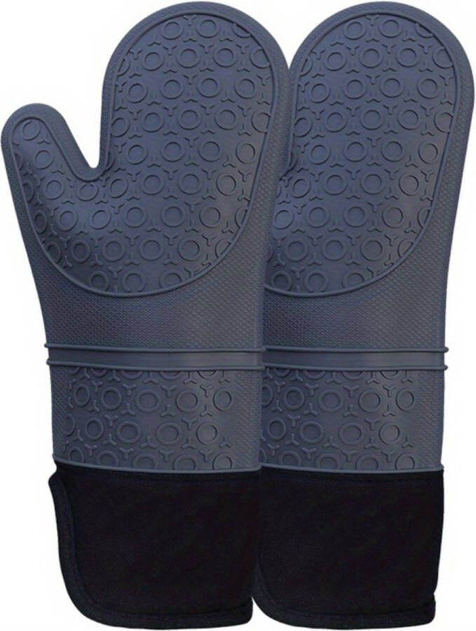 Siliconen Handschoenen Ovenhandschoenen Ovenwanten Barbecue Hittebestendig Grijs