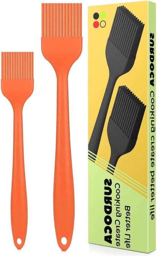Siliconen keukenkwast hittebestendige bakkwast 22 cm + 25 cm BPA-vrij voor bakken en barbecue 230 graden Celsius