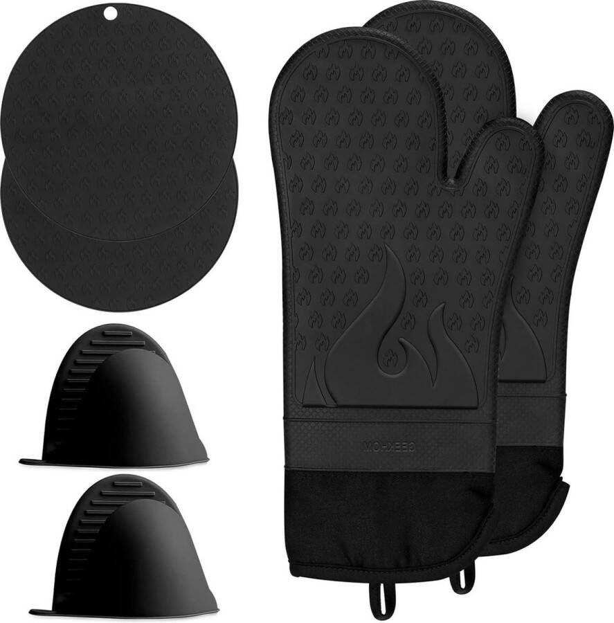 Siliconen ovenhandschoenen hittebestendig keuken kookhandschoenen knijpgreep pannenlap onderzetter ovenwanten handschoenen waterdicht accessoires BBQ grillen bbq accessoires