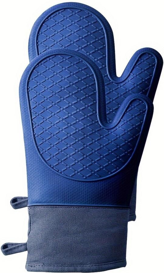 Livano Siliconen Ovenwanten Ovenhandschoenen Barbecue Handschoenen Hittebestendig BBQ Donkerblauw
