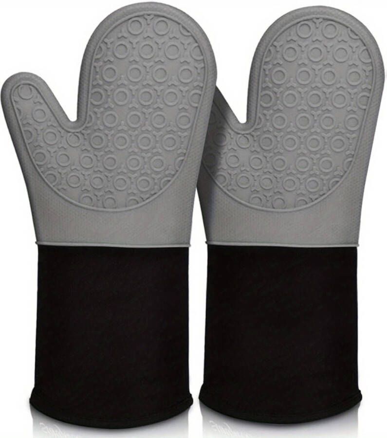 Siliconen Ovenwanten Ovenhandschoenen Hittebestendig BBQ Barbecue Handschoenen Grijs
