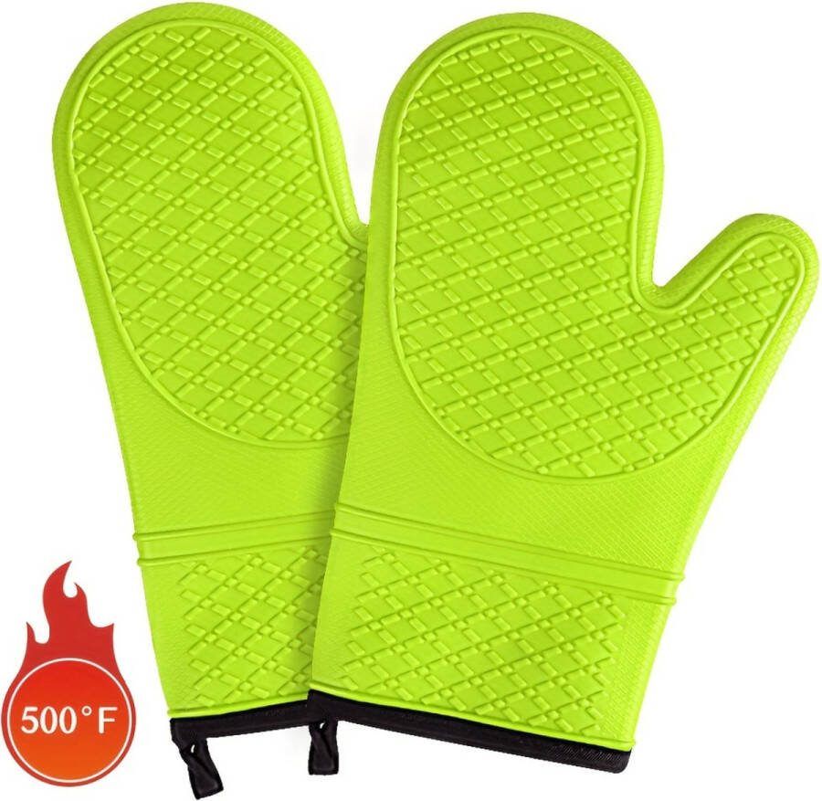 Siliconen Ovenwanten Ovenhandschoenen Hittebestendig BBQ Barbecue Handschoenen Groen