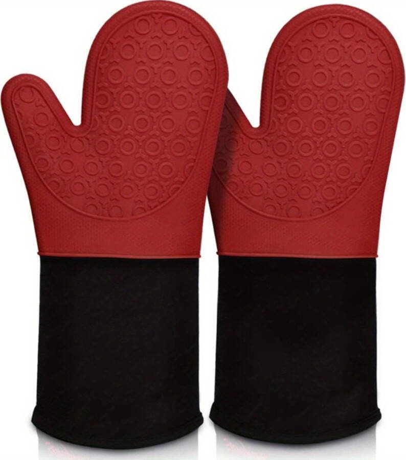 Siliconen Ovenwanten Ovenhandschoenen Hittebestendig BBQ Barbecue Handschoenen Rood