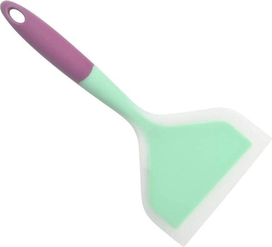 Siliconen pannenkoeken schep brede spatel turner hoge hittebestendige premium flexibele non-stick rubberen spatel bakken spatel groen paars