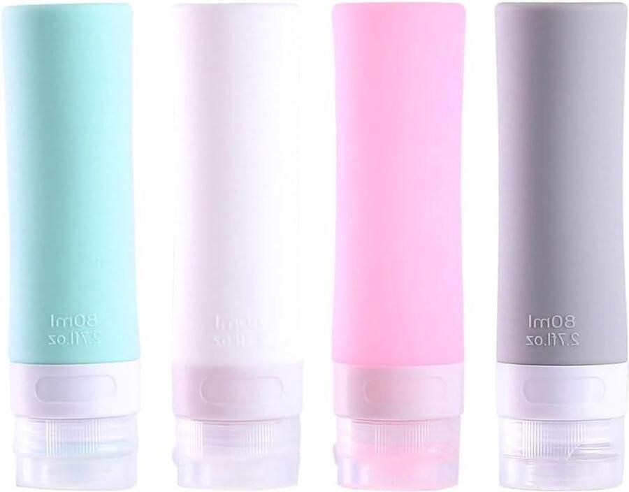 Siliconen reisflessenset lekvrij 80 ml navulbaar draagbaar lotion shampoo cosmeticaflessen reisflesjes handbagage