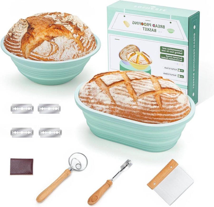 Siliconen rijsmandjes van riet brood bakken 23 cm rond 25 cm ovaal