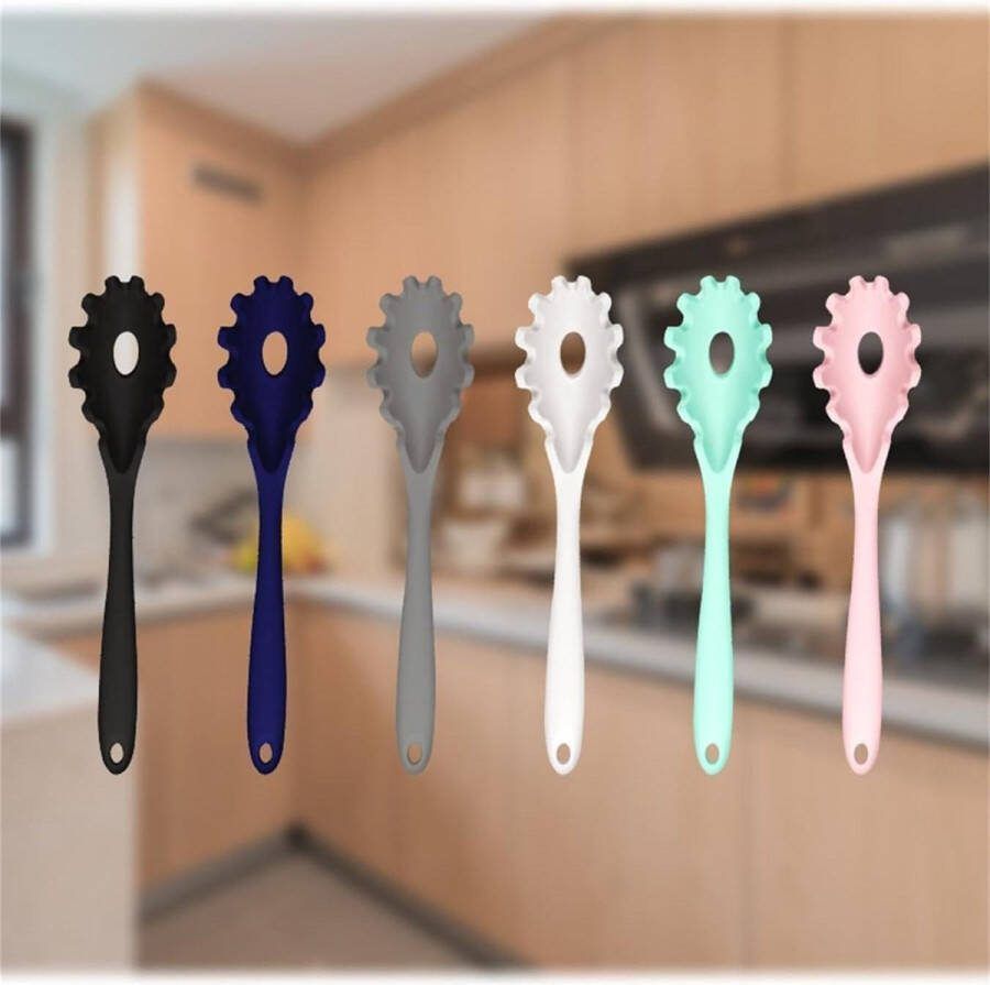 Siliconen Spaghettilepel All-Inclusive Noodle Lepel Hoge Temperatuur Keukengereedschap Roze