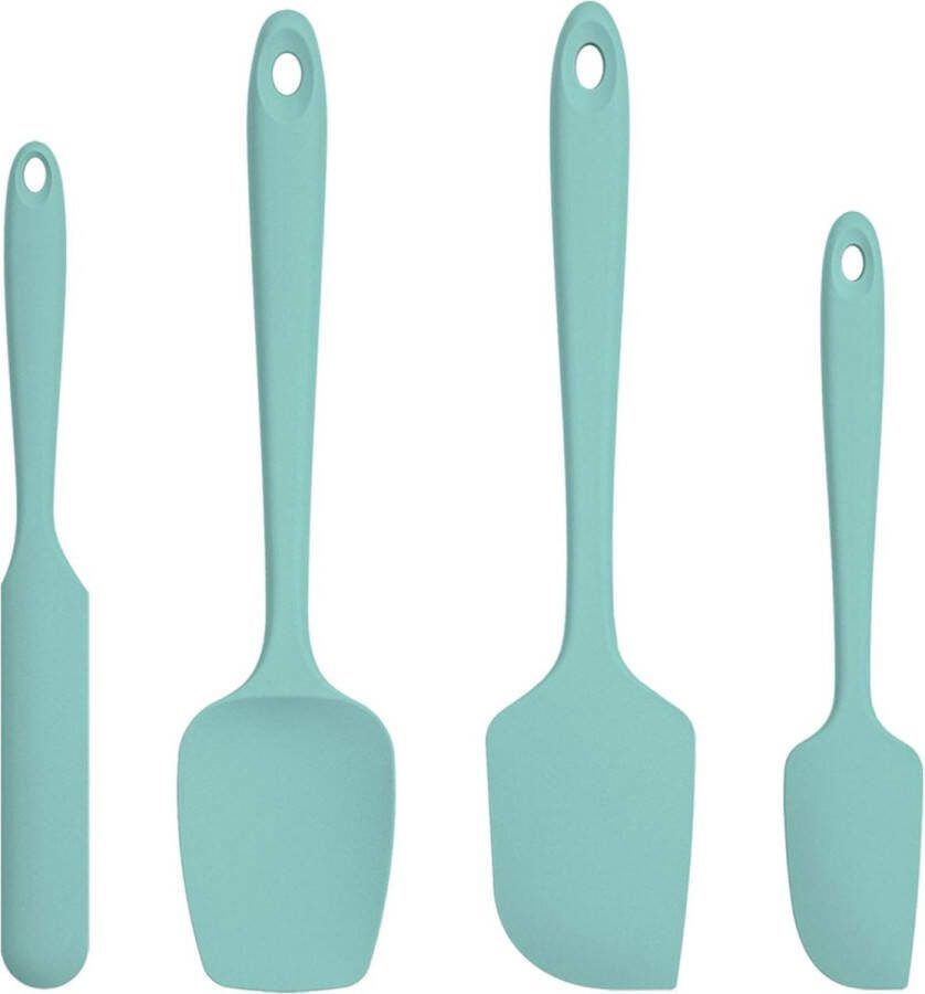 Siliconen Spatel Set van 4: 315℃ hittebestendige flexibele BPA-vrije niet-klevende schraper voor kommen naadloze rubberen keukengerei voor bakken en koken (Wintertaling)