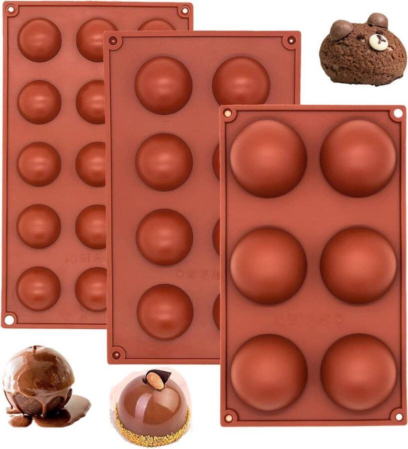 Siliconen vorm 3 stuks 6 8 en 15 verdiepingen siliconen vorm eenvoudig te reinigen siliconen vorm voor ijsbommen mini-teacake fondant snoep dienblad koekjes jello
