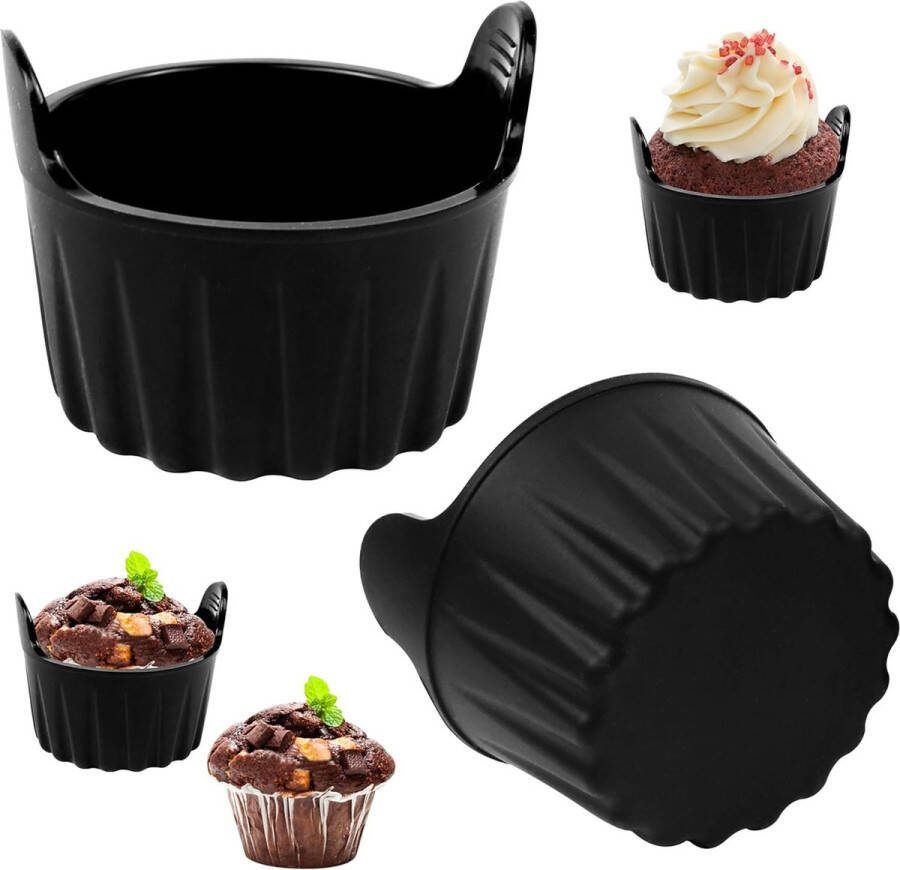Siliconen vorm voor heteluchtfriteuse siliconen muffinvormset antiaanbaklaag bakplaat bakvorm cupcakes brownies cake bakplaat maken van muffincakes taarten brood BPA-vrij