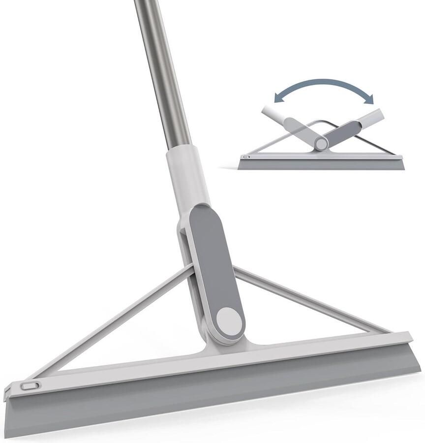 Siliconen waterschuiver vloer douchewisser met steel 156 cm grijs Voor vloeren en ramen Window wiper