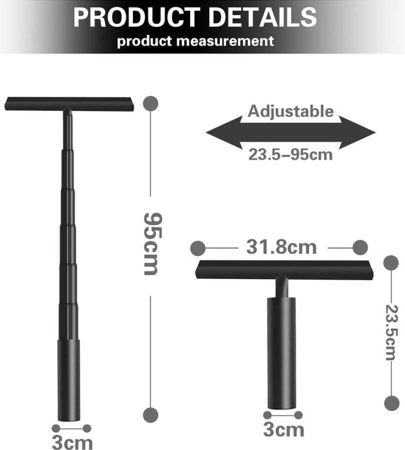 Siliconen wisser douche 23 5-95 cm breed badkamerwisser uitschuifbare douchewisser zwart douchewisserset met houder glazen wisser badkamerwisser