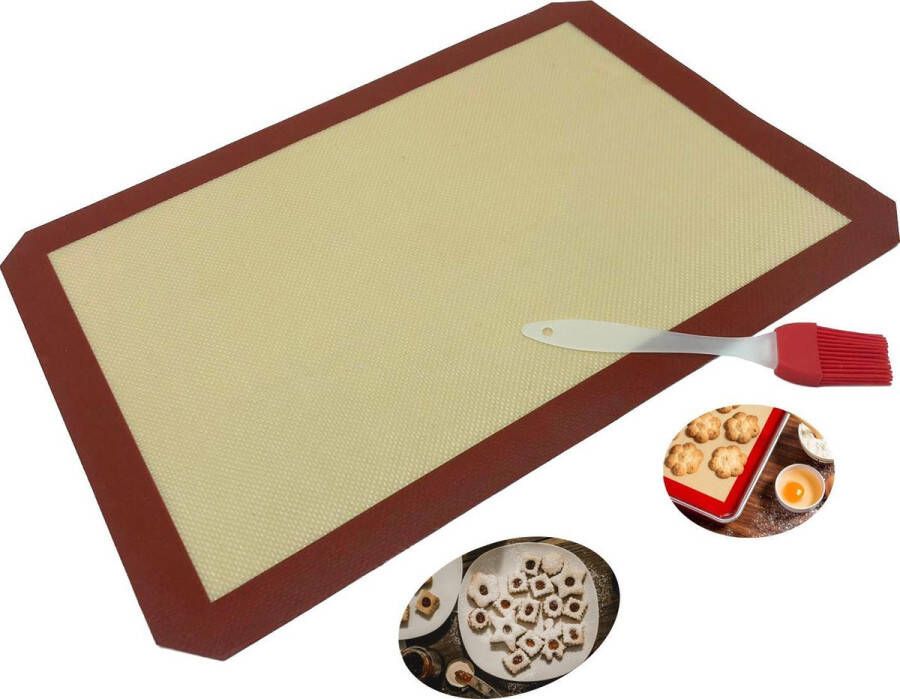 Silliconen Bakmat Ovenmat Grillmat Gratis bakkwast Anti-kleef Duurzaam