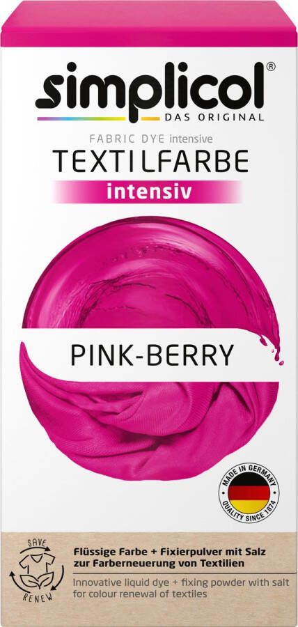 Simplicol Textielverf Intens Wasmachine Textielverf Pink-Berry 1 stuk