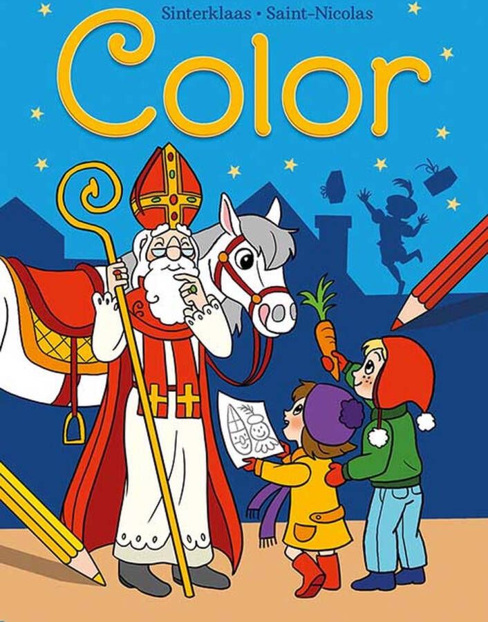 Sinterklaas Color kleurblok Saint-Nicolas Color bloc de coloriage