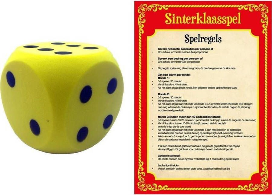 Merkloos Sans marque Sinterklaas spel met gele dobbelsteen Pakjesavond Sinterklaasspel dobbelstenen set