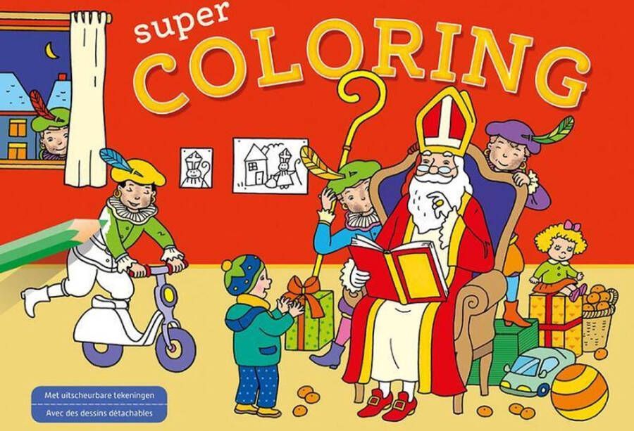 Deltas Kleurboek Supercoloring Sinterklaas 30 X 22 Cm Rood