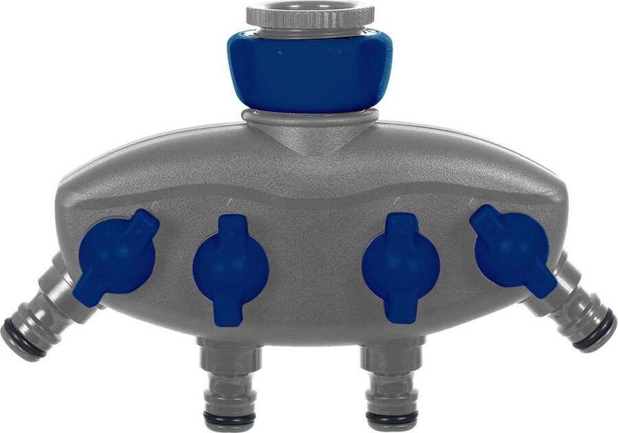Sirocco Siro Soft Vierwegverdeler Multifunctionele Waterverdeler voor Tuinslangen Eenvoudig en Efficiënt Bewateringssysteem