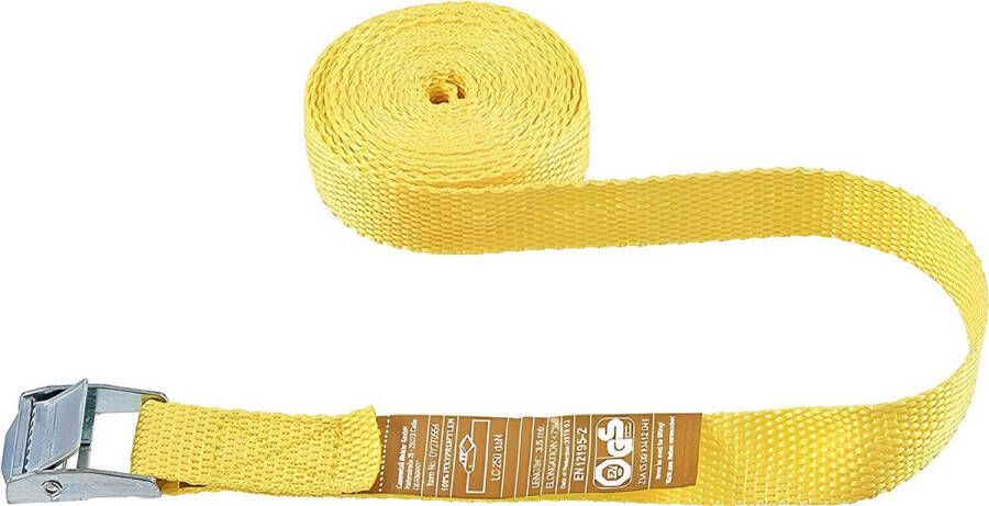 Sjorband eendelig 5 m x 25 mm 250 kg maximale belastbaarheid met klemslot zonder haken van polypropyleen spanband ladingbeveiliging ratelgordel B34408