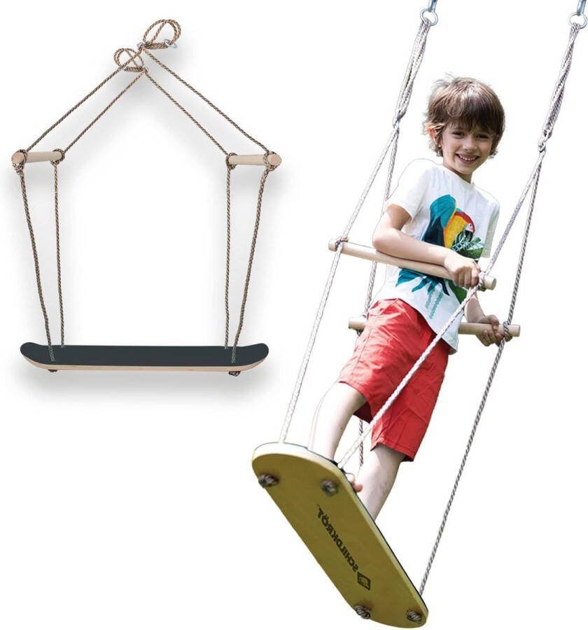 Skateboardschommel Houten schommel voor behendigheid en balans Anti-slip structuur Staand of zittend schommelen