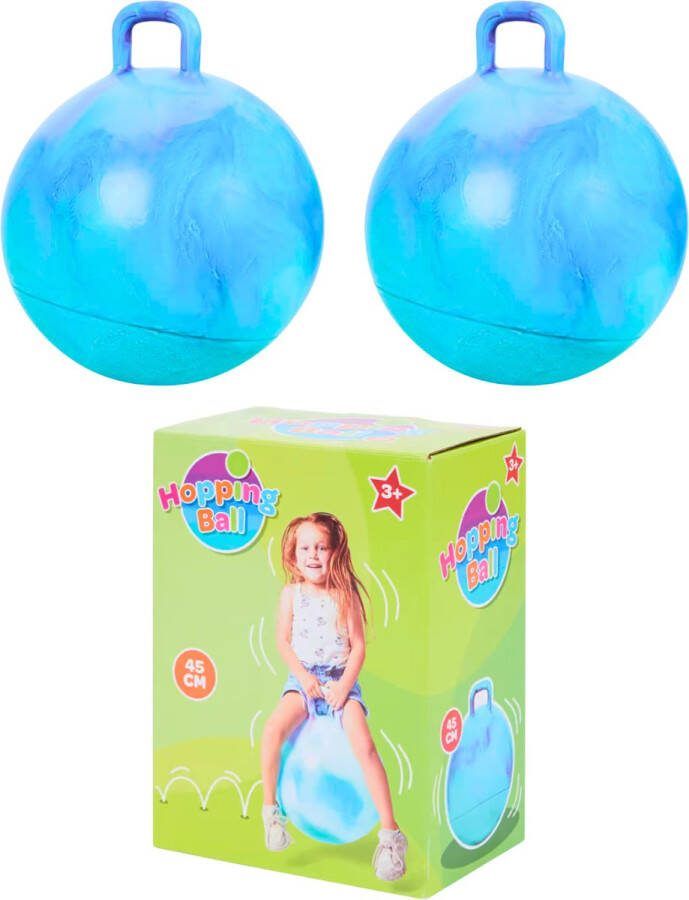 Skippybal Blauw 2 Stuks 45 cm Vanaf 3 jaar Buiten Speelgoed Jongens Meisjes Buiten Speelgoed Buitenspeelgoed Tuin Springbal Stuiterbal Kinderspeelgoed Sport & Spel