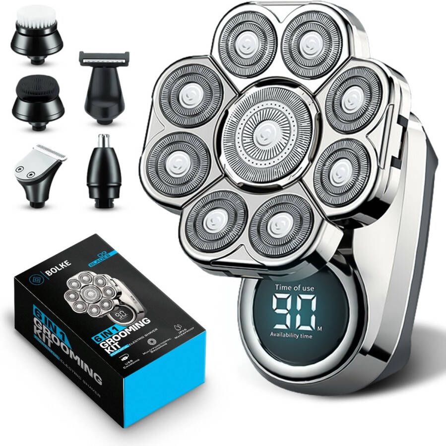Skull shaver Hoofd scheerapparaat mannen Scheerapparaat hoofd kaal scheren Head shaver 9 mesjes + andere opzetstukjes