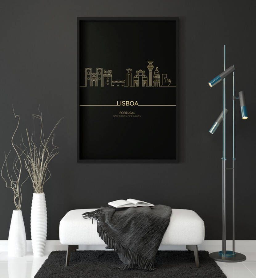 SKYLINE LISBOA WANDDECORATIE POSTER 40X60cm