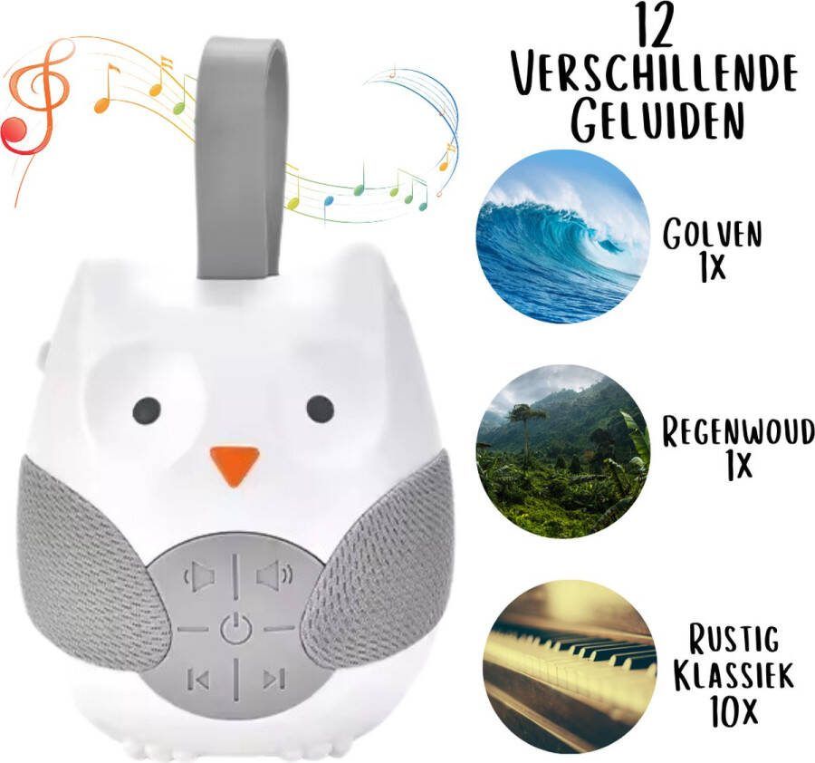 Slaapie Uil White Noise Machine White Noise Apparaat Baby Soother Rustgevende Muziek Natuur Geluiden Baby Peuter Batterijen