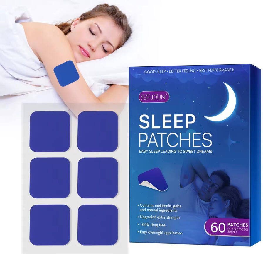 Slaappleisters Pleisters met Magnesium Slaappleisters met Melatonine Lavendel Olie GABA Valeriaan 60 stuks