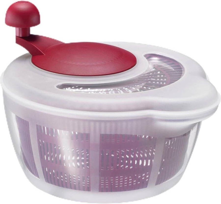 Slacentrifuge 5 liter ø 26 cm kunststof BPA-vrij Fortuna doorzichtig roze slazwierder