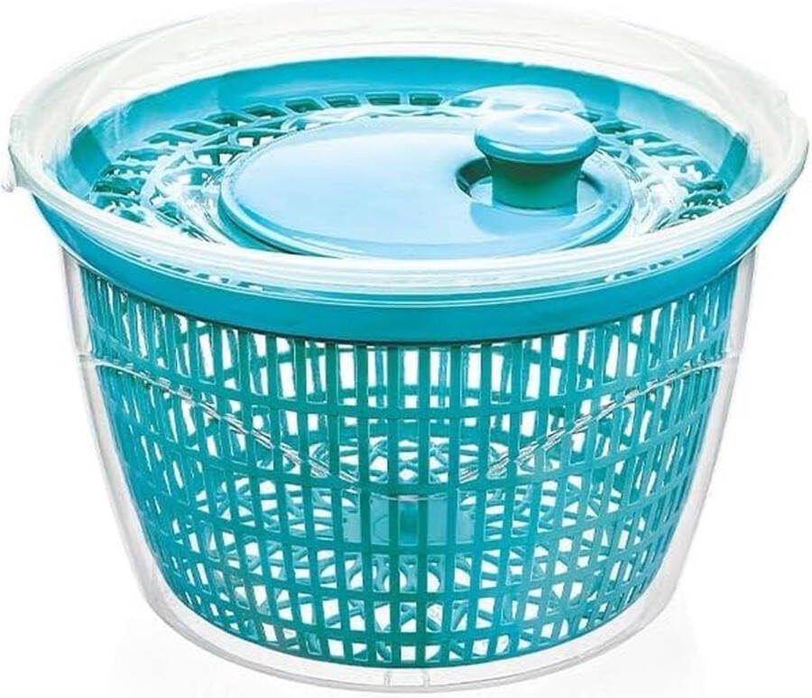 Slacentrifuge BPA vrij slakom keukenhulp XXL 5 liter kom BBQ grillen (Atlantic Blauw)