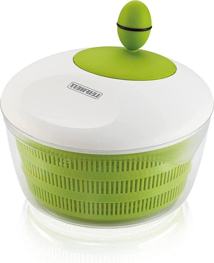 Slacentrifuge classic green voor rechts- en linkshandigen om te serveren keukenhulp trendy kleur slazwierder