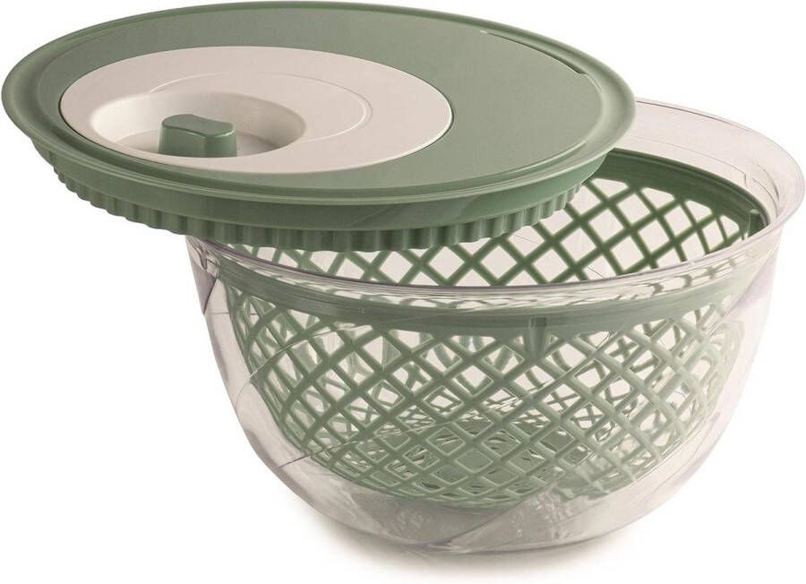 Slacentrifuge Spinner 4 liter groen Made in Italy BPA-vrij PP + San hoogwaardige kwaliteit slazwierder