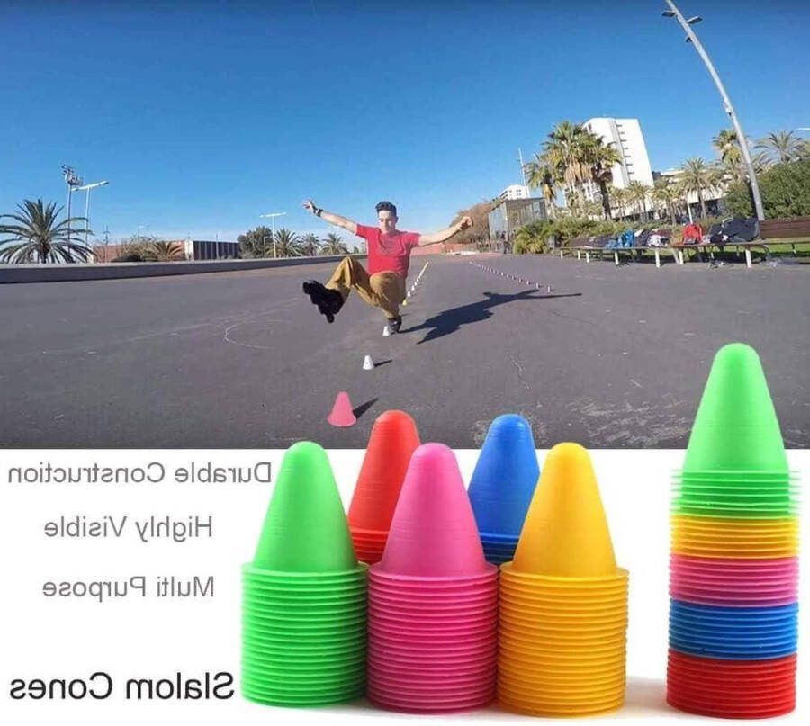 Slalom hoedjes rolschaatsen obstakels kegels voetbal kegel 50 stuks Voetalbal trainingsmateriaal
