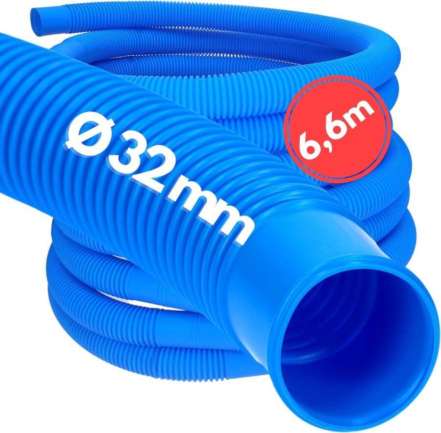 Slang zwembadslang van 6 meter 32 mm blauw slang voor zwembadpomp flexibele waterslang pompslang Made in Germany vormvast stapbestendig