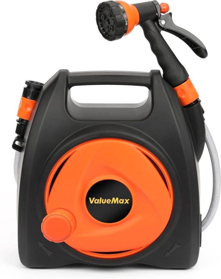 Slanghaspel 10 m + 1 75 m 7 modi mini kleine slanghaspel instelbaar met 7-in-1 sproeimondstuk draagbare waterslanghaspel tuingereedschap